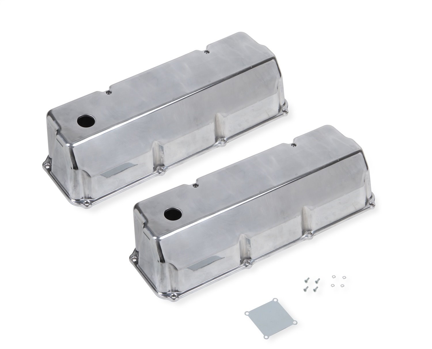 6890G Cast Aluminum Tall Valve Covers for 1971-1982 Ford 351C, 351/400M [Polished Finish]