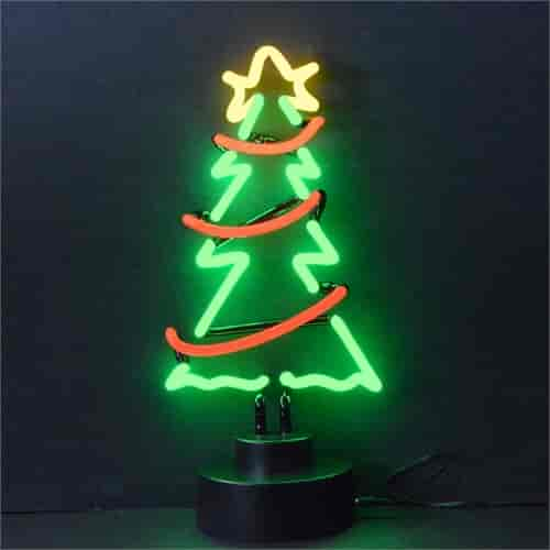 Christmas Tree With Garland Neon Sculpture