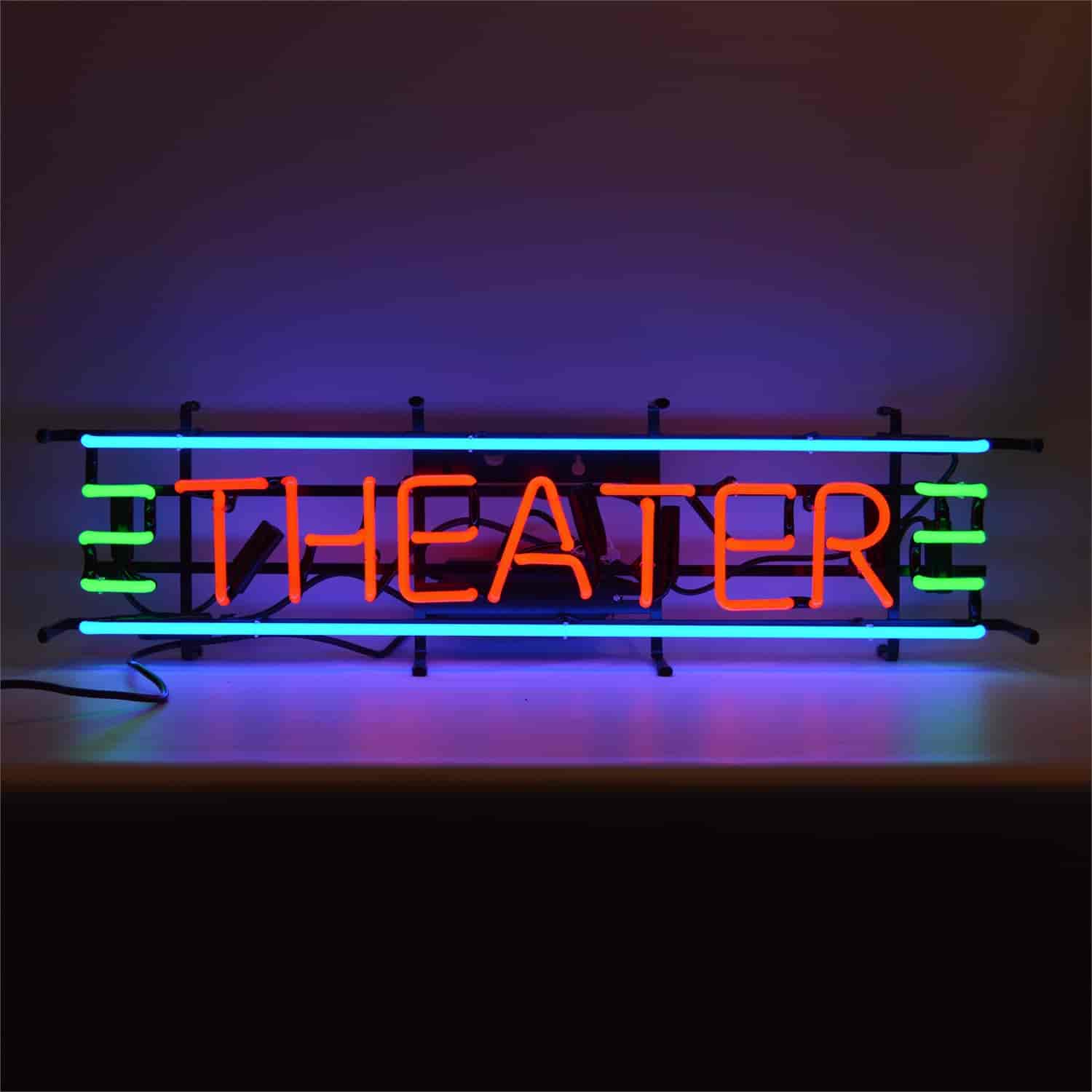 Theater Red, Green And Blue Neon Sign