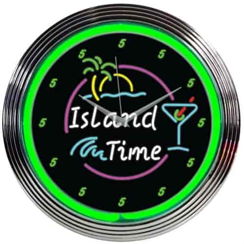 Island Time Neon Clock