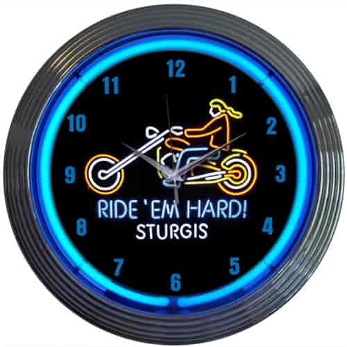 Motorcycle Sturgis Neon Clock