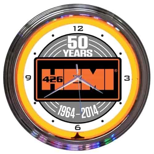 Mopar Hemi 50th Anniversary Neon Clock