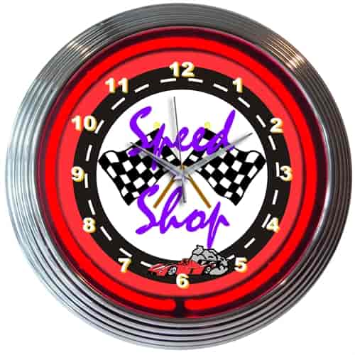 Speed Shop Neon Clock