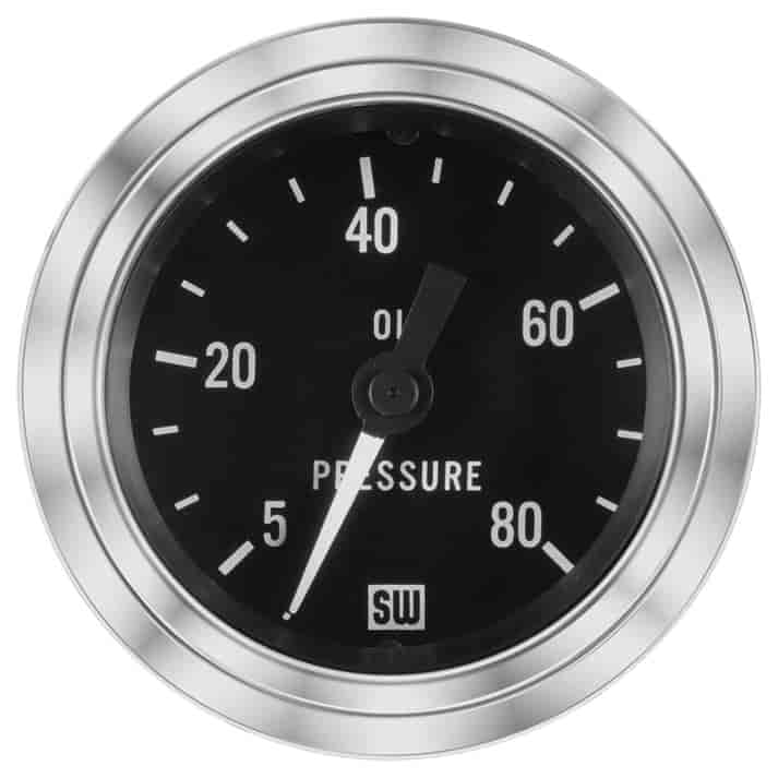 Deluxe-Series Oil Pressure Gauge, 2-1/16 in. Diameter, Mechanical