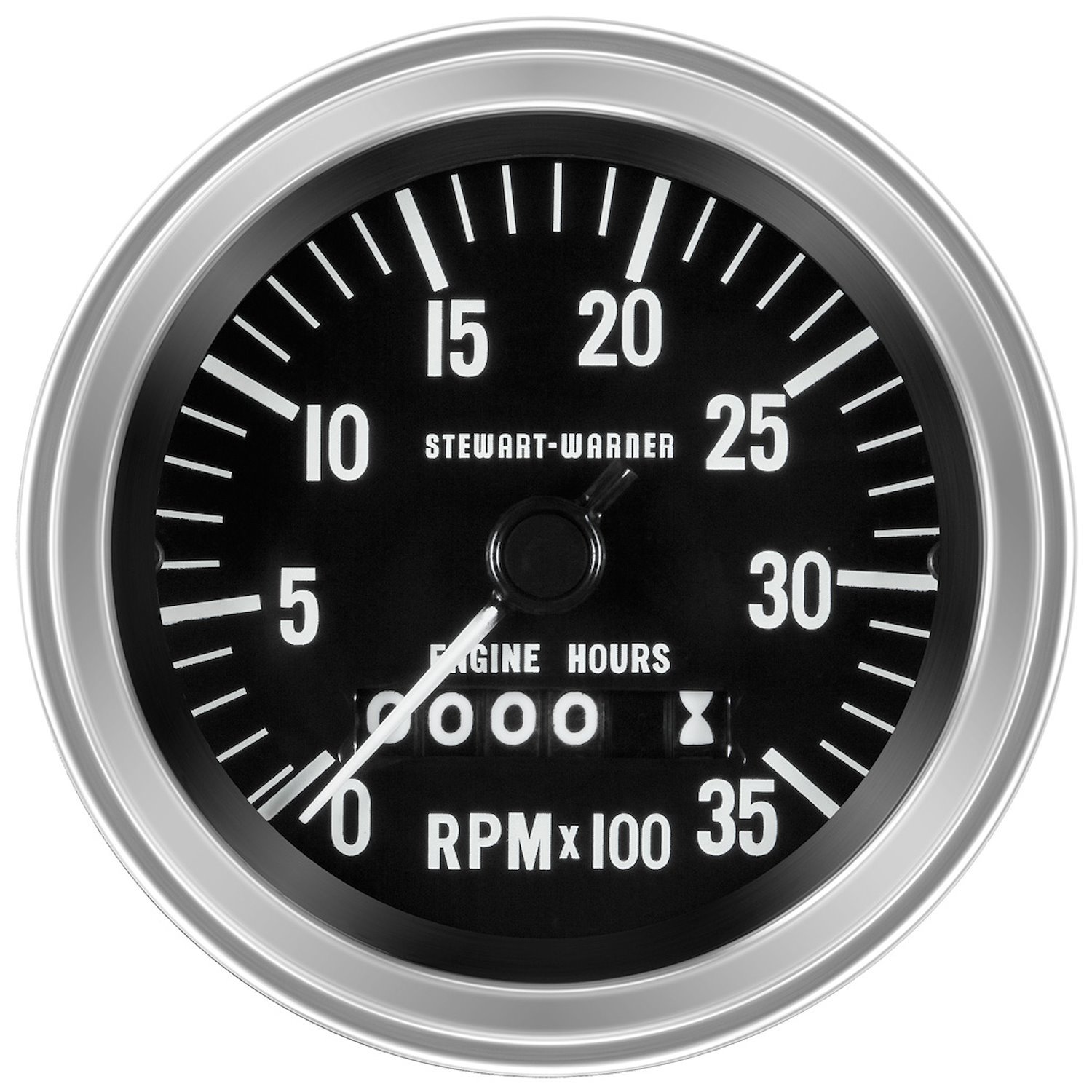 Deluxe-Series Tachometer Gauge, 3-3/8 in. Diameter, Mechanical - Black Facedial