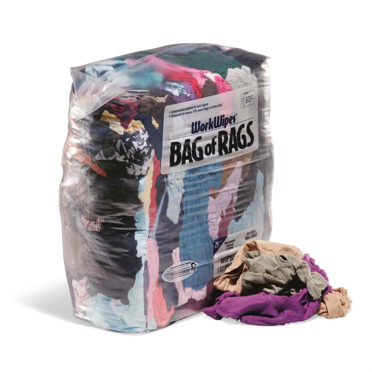 WorkWipes Bag of Rags [Reclaimed Colored T-Shirt]