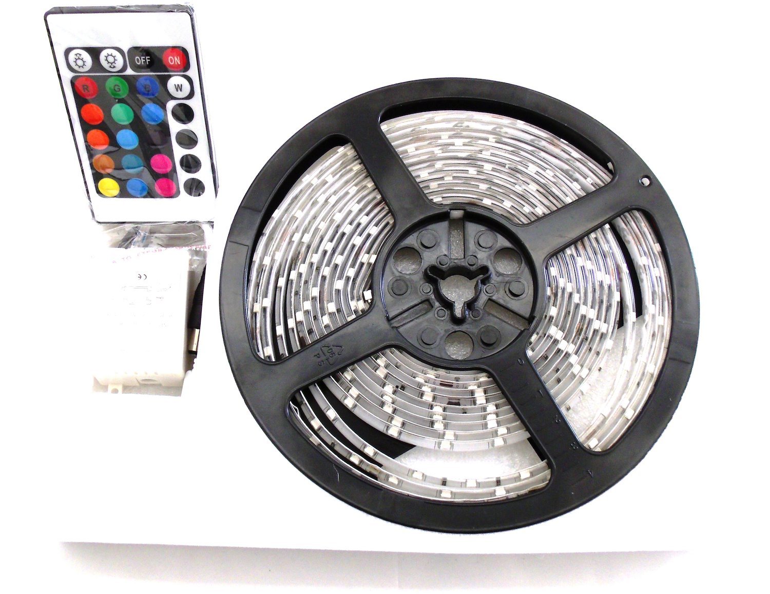 RS-16FT-5050-RGB 16 ft. 20-Color RGB Multi-Color 5050 LED Custom Tape Strip, w/ Remote, Includes 3M Adhesive Backing, IP66
