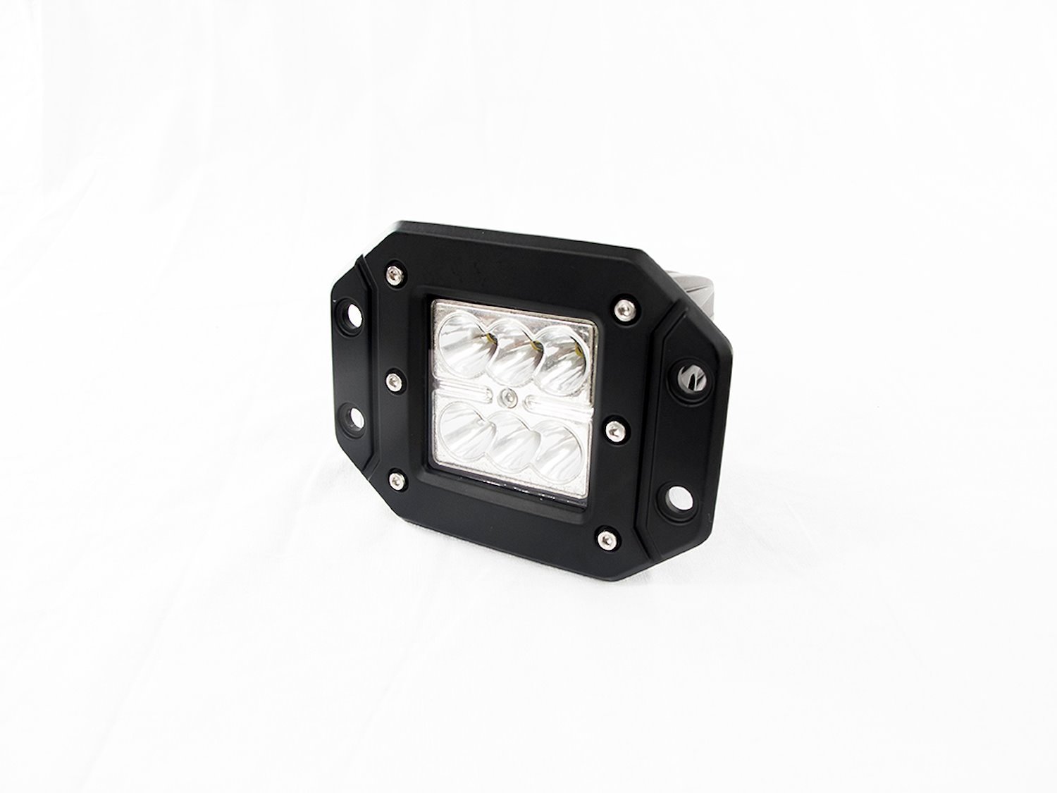 RS-18W6LED-FM BLACK SHELL Flush Mountable 18W 6-LED High-Powered 3x3 LED Spot Light, w/ White L.E.D.
