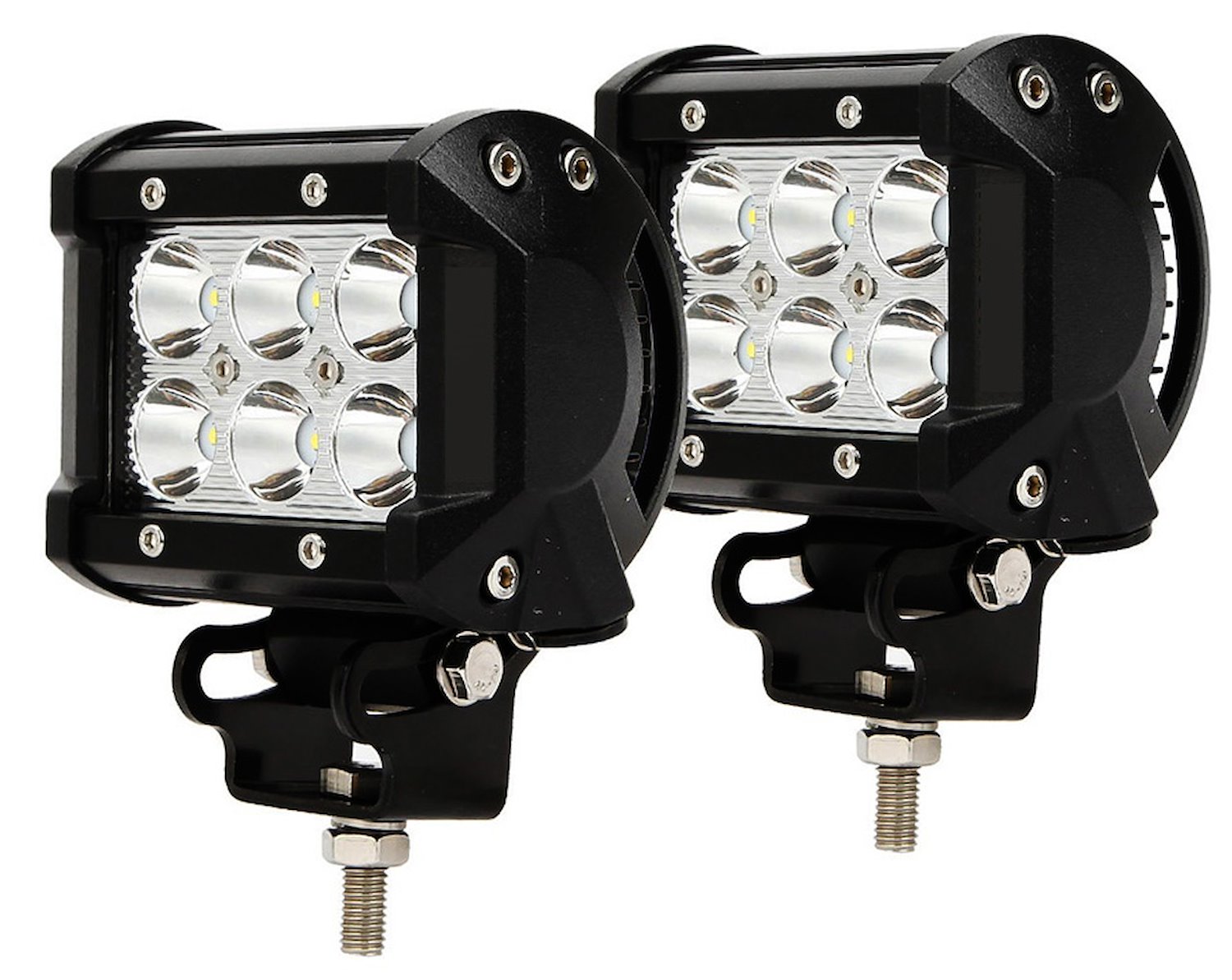 RS6L18WPR Street-Series 18W 6-LED Bottom Mount LED Spot Lights, Pair