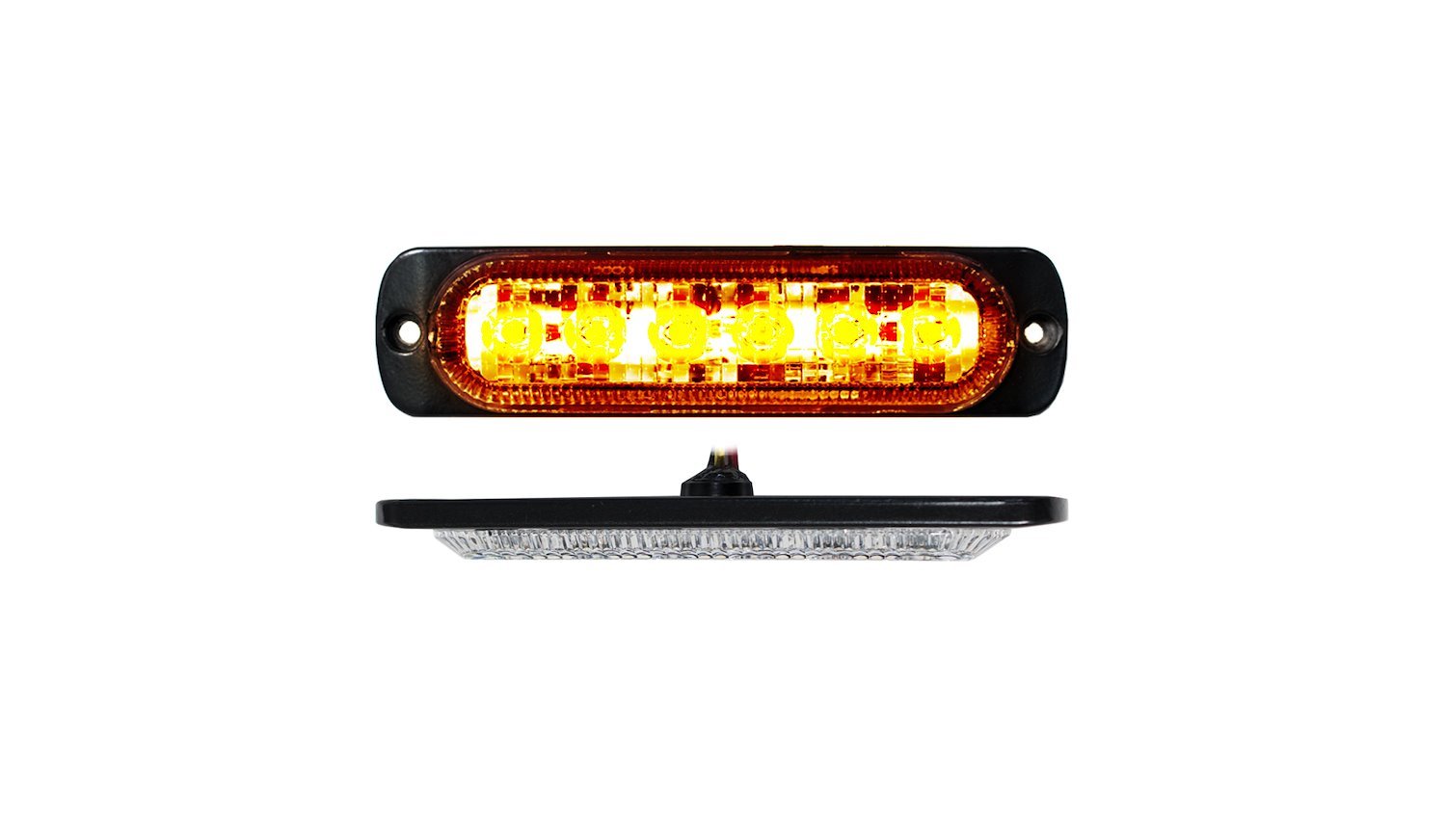 RS70016A 6-LED Ultra Slim Flush Mount 19-Flash Pattern Marker Strobe Light, Amber