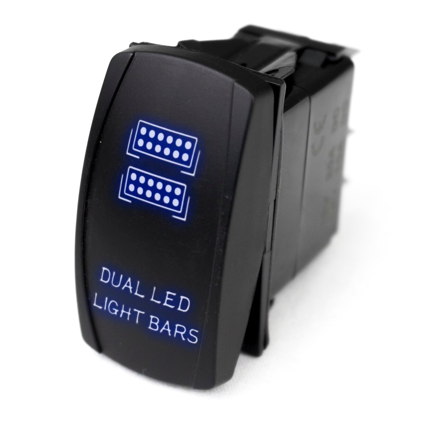 RSLJ35B LED Rocker Switch, w/ Blue LED Radiance, Dual LED Light Bar