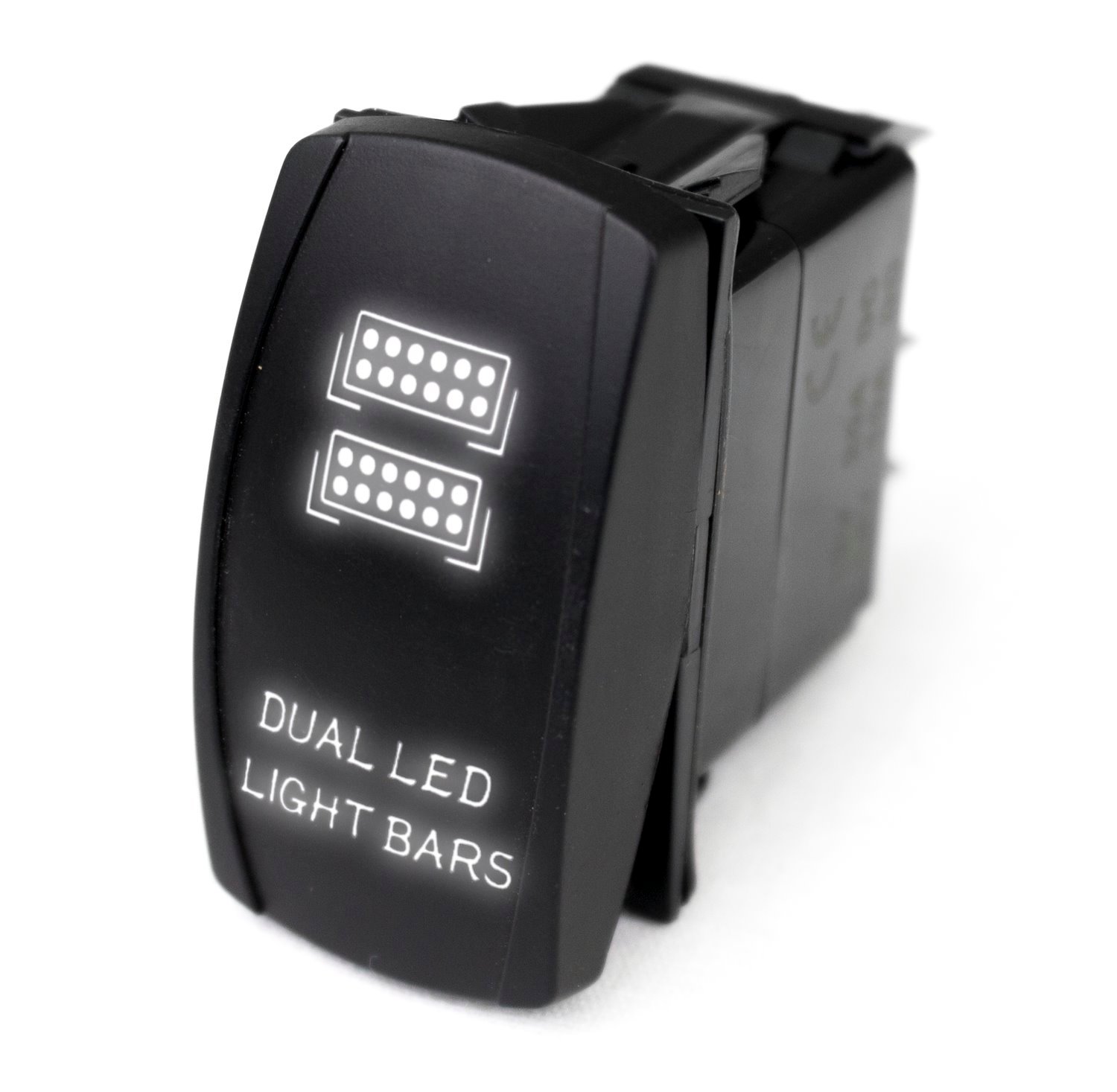 RSLJ35W LED Rocker Switch, w/ White LED Radiance, Dual LED Light Bar