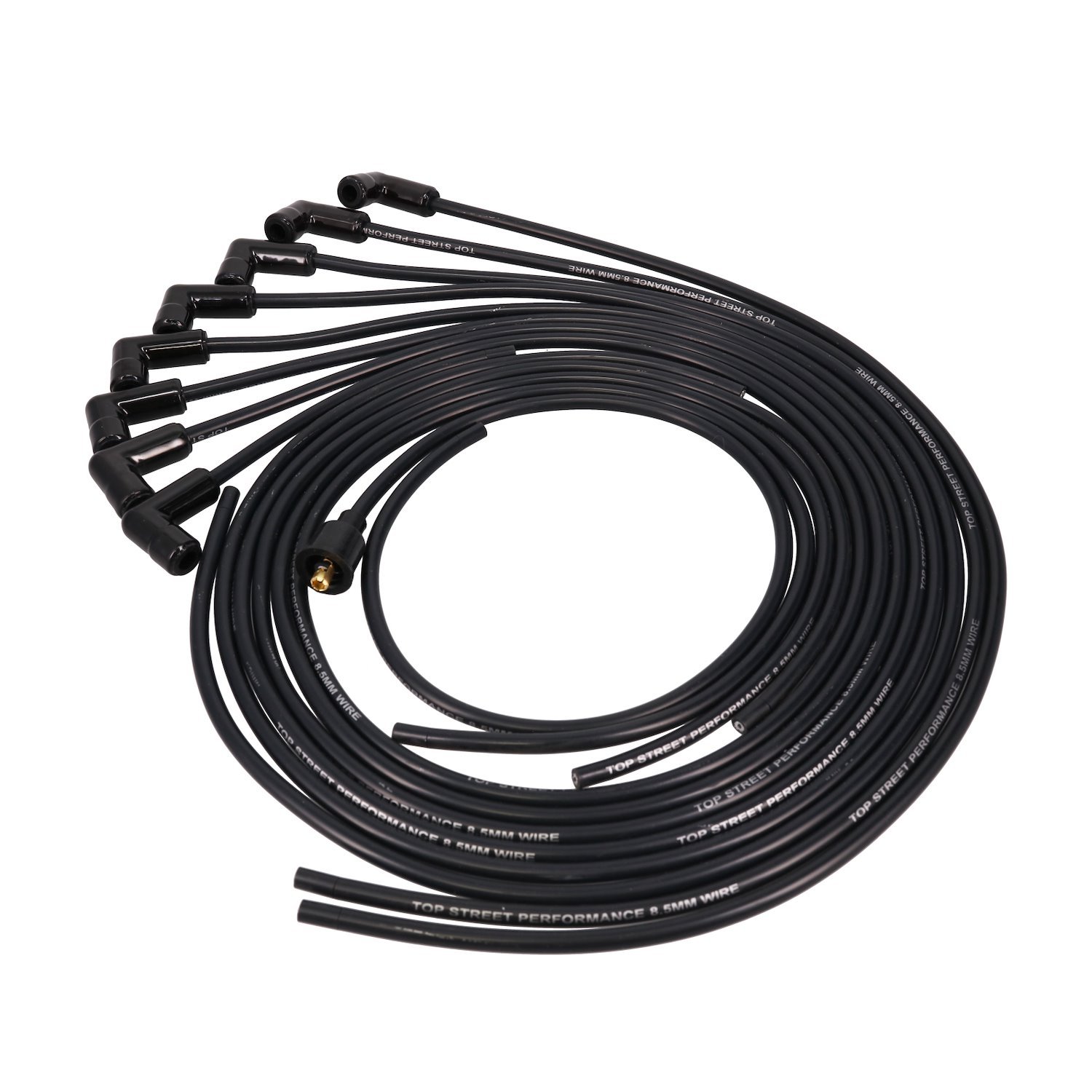85090BCE Universal Ignition Wires, 8.5mm Black, 90-Degrees Black Ceramic Plug Boots