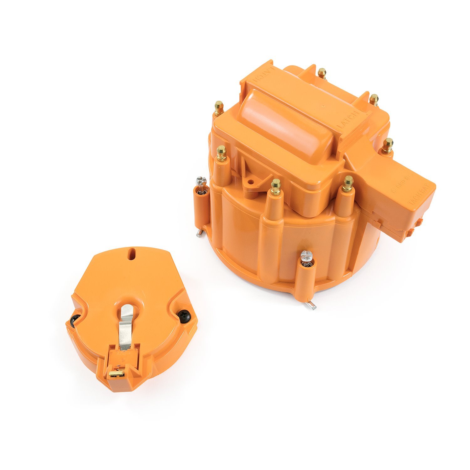 JM6951OR HEI Distributor Standard Cap and Rotor Kit, 8 Cylinder Male, Orange