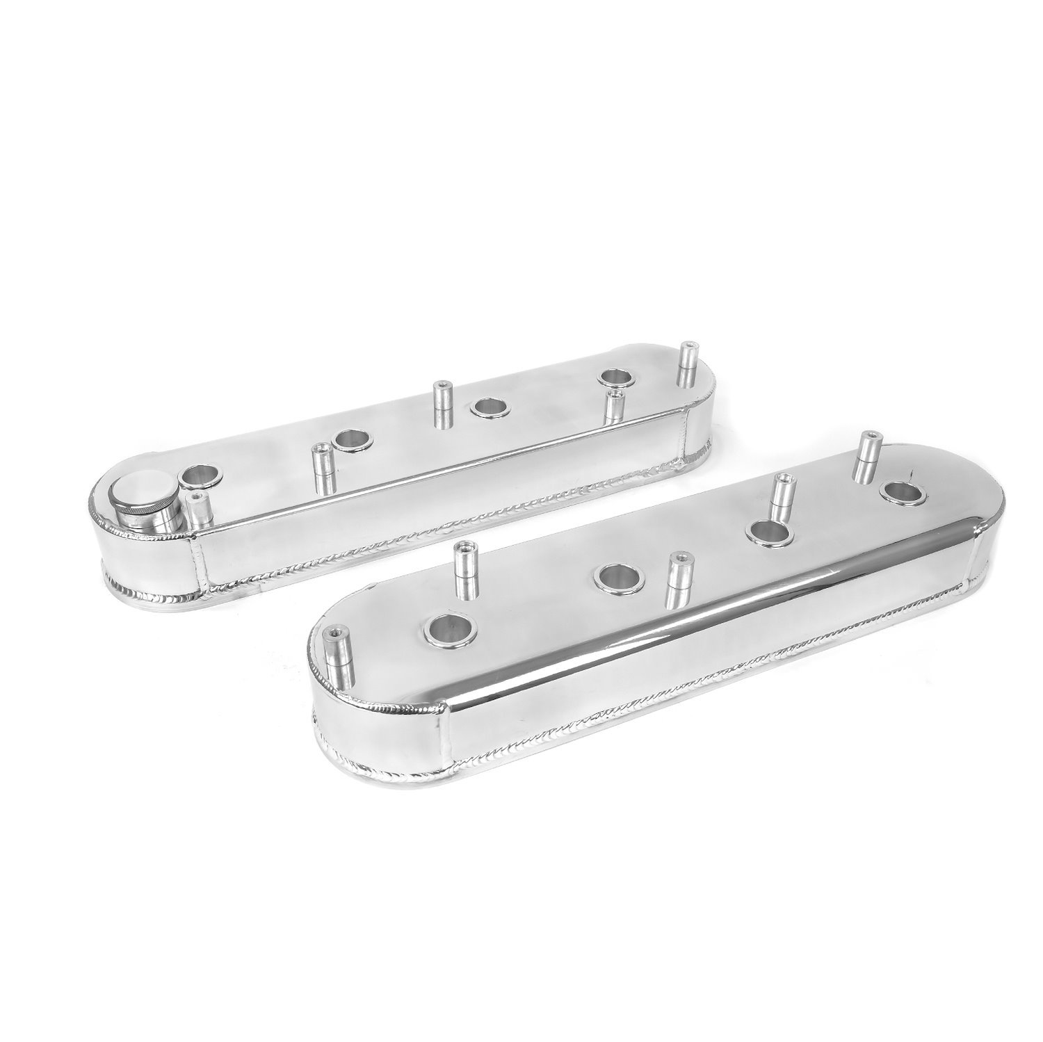 JM8081-6P Valve Covers, Fab. Alum., w/ Coil Mounts LSX, Polished