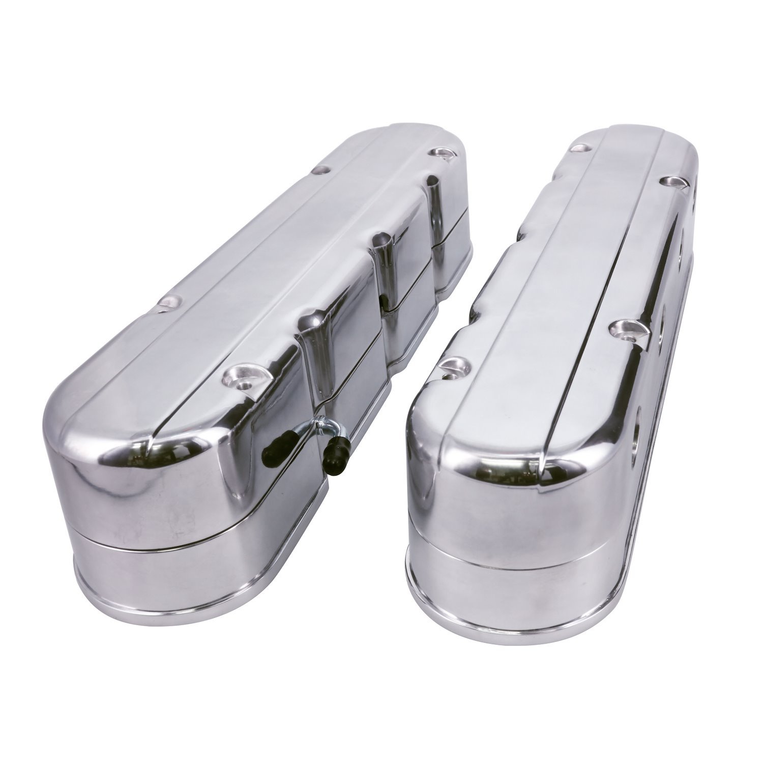 JM8082-3P LS Valve Covers, Cast Aluminum, Smooth, w Coil Covers, Polished