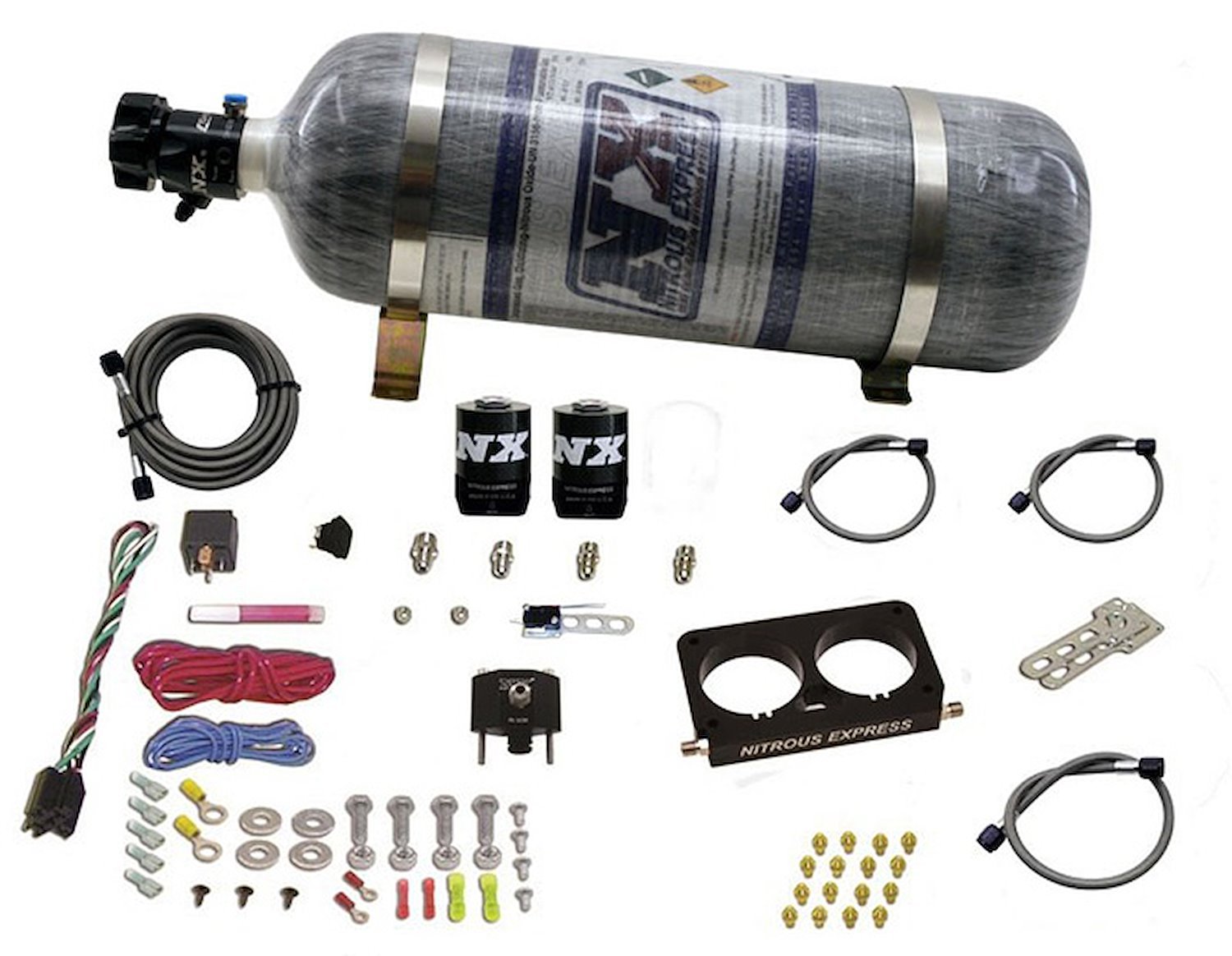 Nitrous Plate System 1996-2004 Ford Mustang Cobra/Mach 1, for Stock Throttle Body [12 lb. Carbon Bottle]