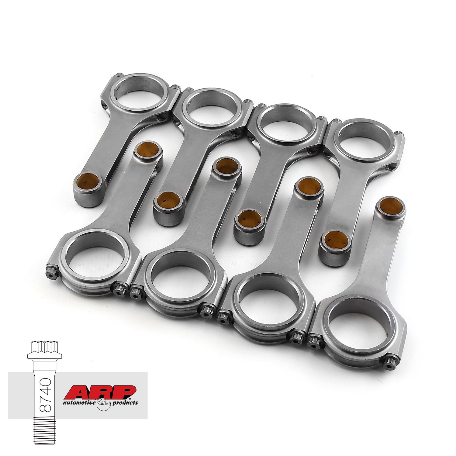 H BEAM 6.200 2.100 .927 4340 CONNECTING RODS CHEVY SBC 350 W/ ARP 8740