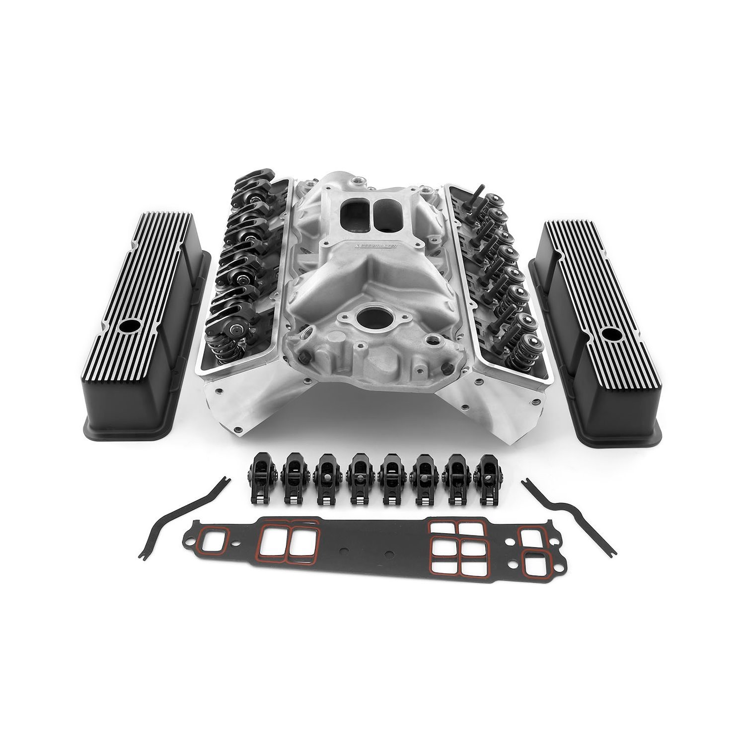 1-435-005 Chevy SBC 350 Straight Cylinder Head Top End Engine Combo Kit Solid/Mechanical F