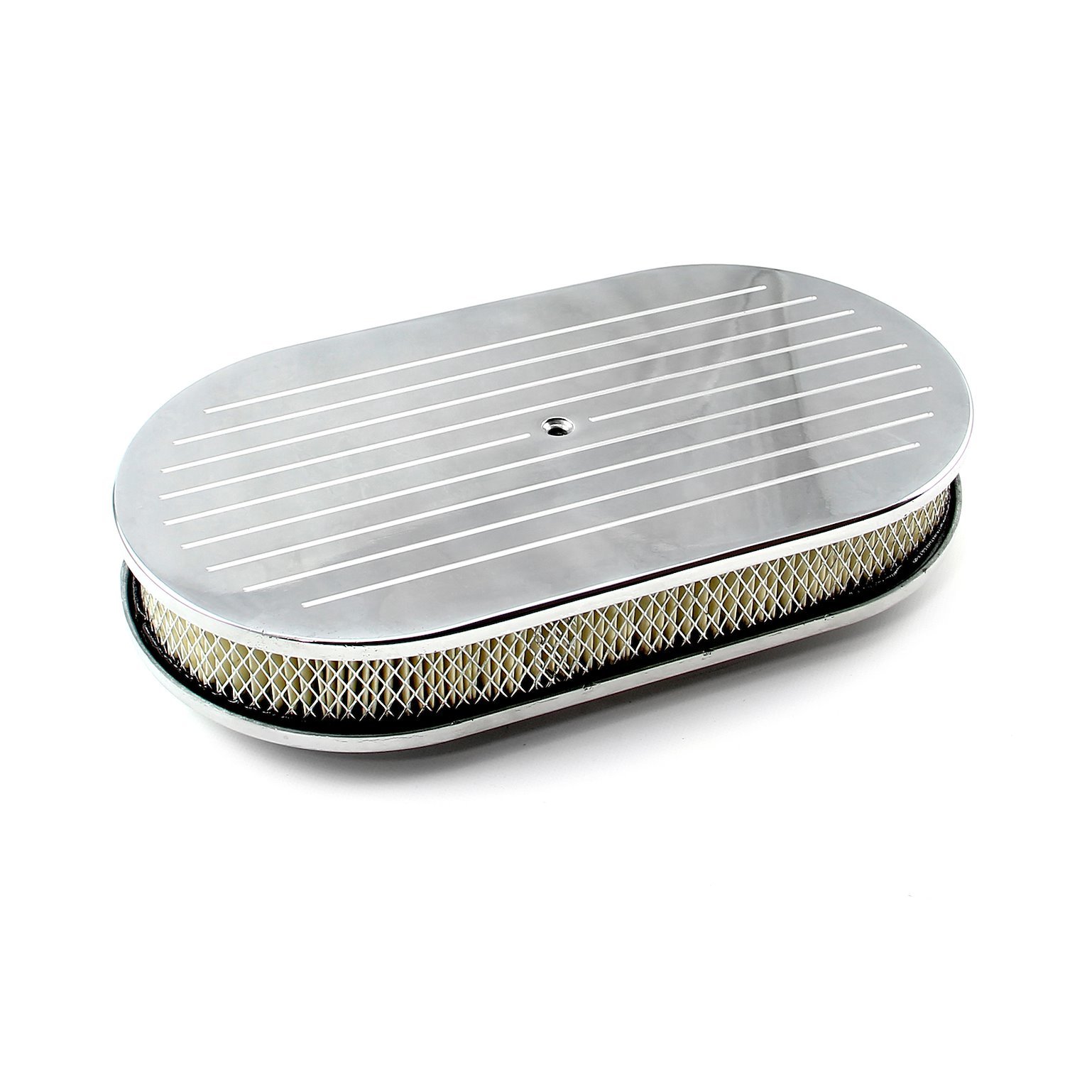 15 x 2 Oval Ball Milled Polished Aluminum Air Cleaner Kit