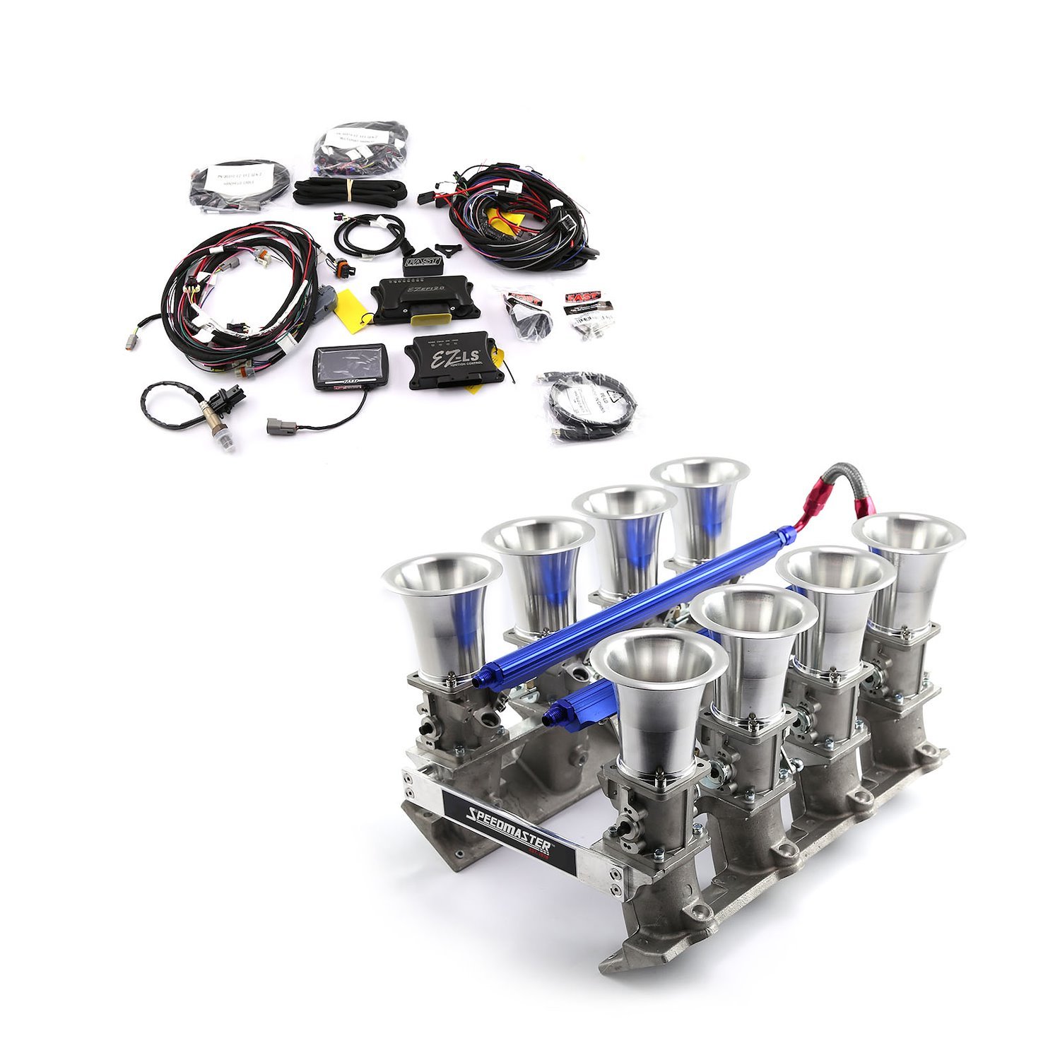 PCE148.1112 Chevy GM LS7 EFI Manifold & FAST EZ-EFI 2.0 Self-Tuning Fuel Injection System