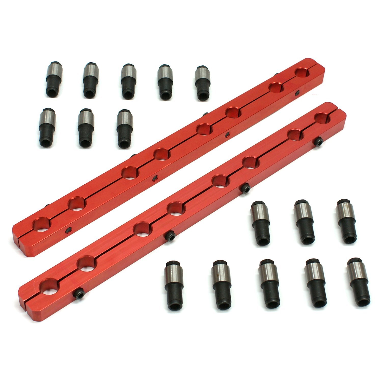 PCE259.1026 Ford SB 289 302 351 Windsor Rocker Stud Girdle Kit Red With 7/16 in. Polylock Nuts