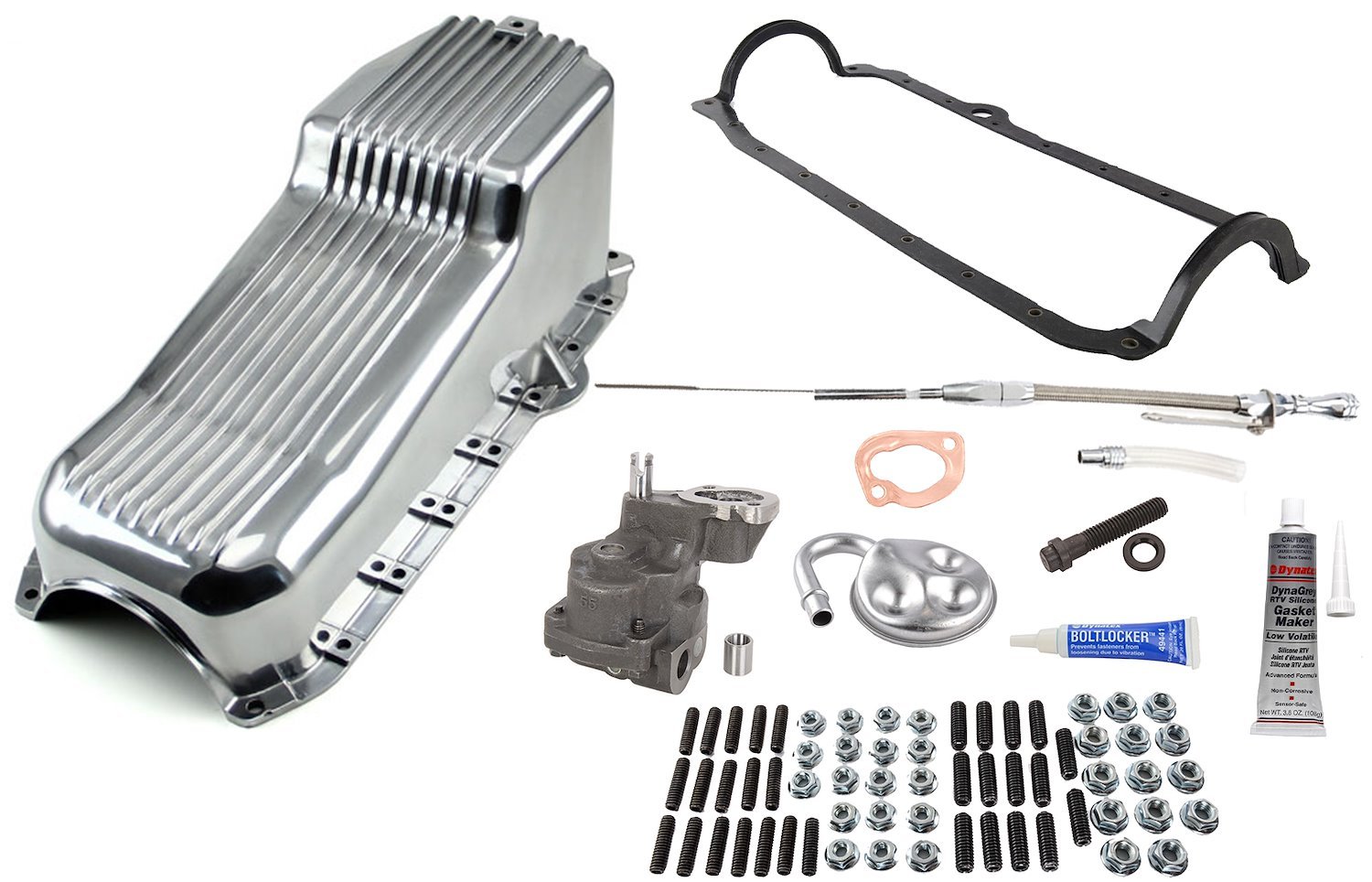 Aluminum Oil Pan/Pump Kit for Small Block Chevy (One-Piece Rear Main Seal)