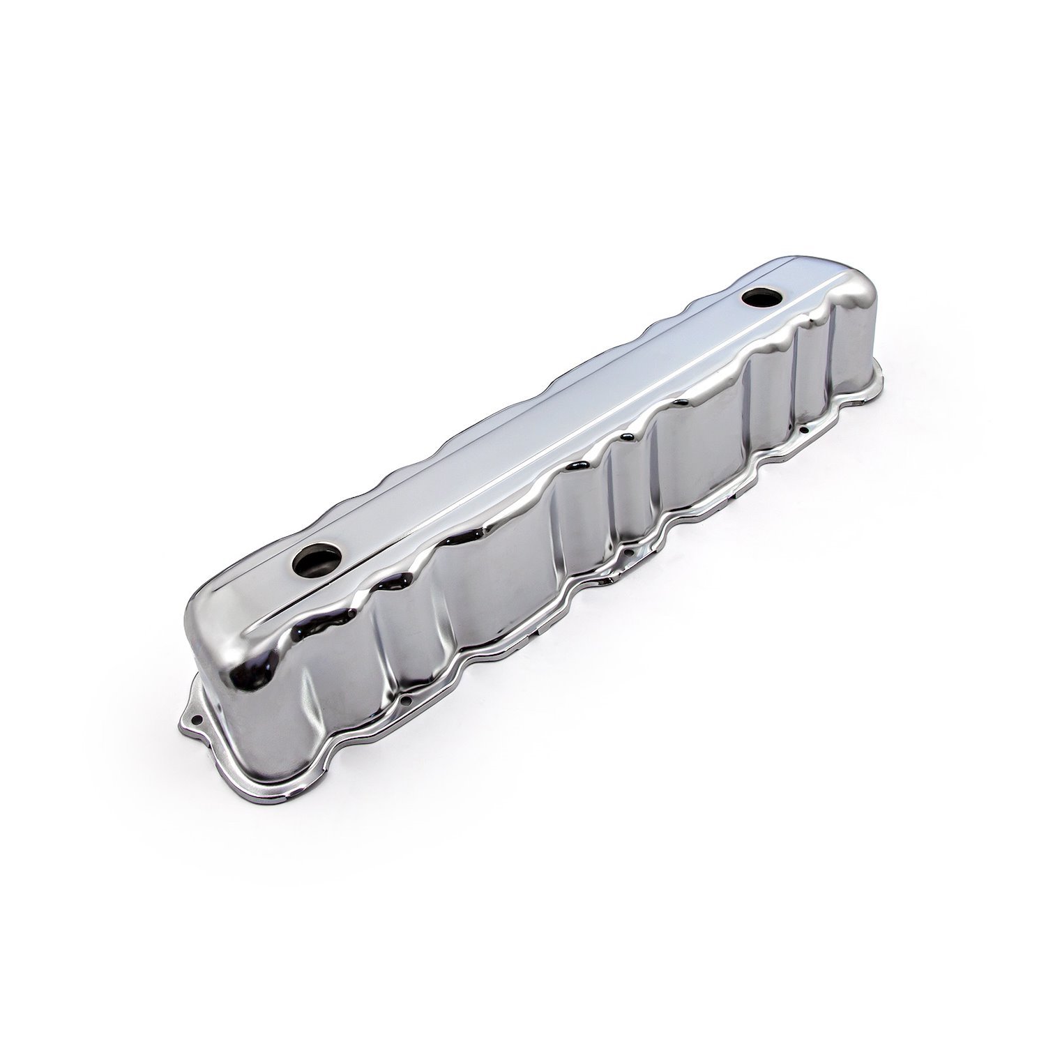 PCE314.1169 Ford 144 170 200 250 L6 1960-80 Chrome Steel Valve Cover w/2x Baffled Holes