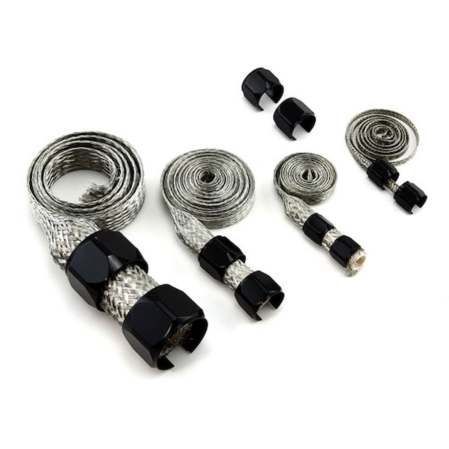 Universal Stainless Steel Braide Hose and End Sleeve Kit - Black