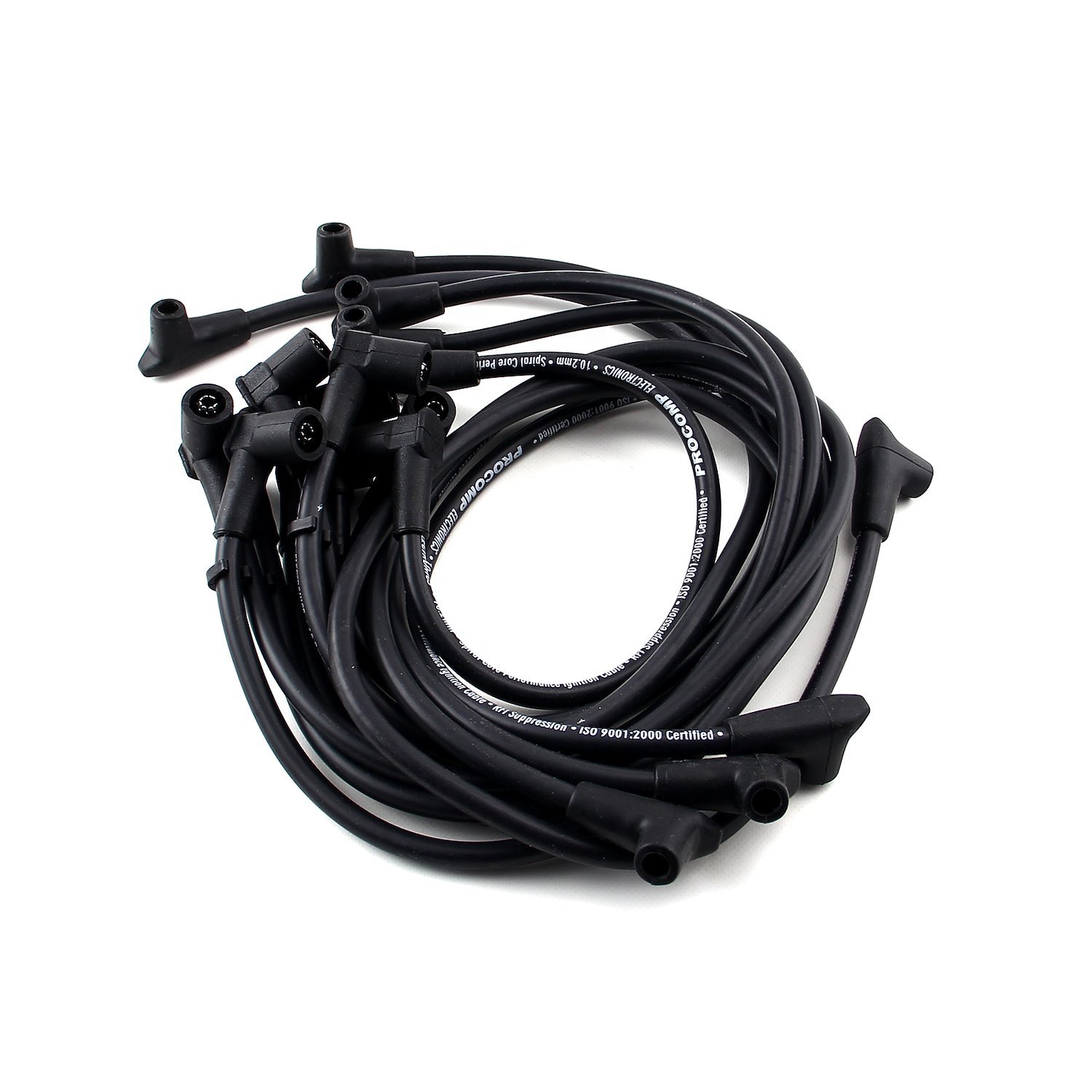 Universal 90 Deg to 90 Deg Over Covers Female Black Spark Plug Wires Suits Chevy