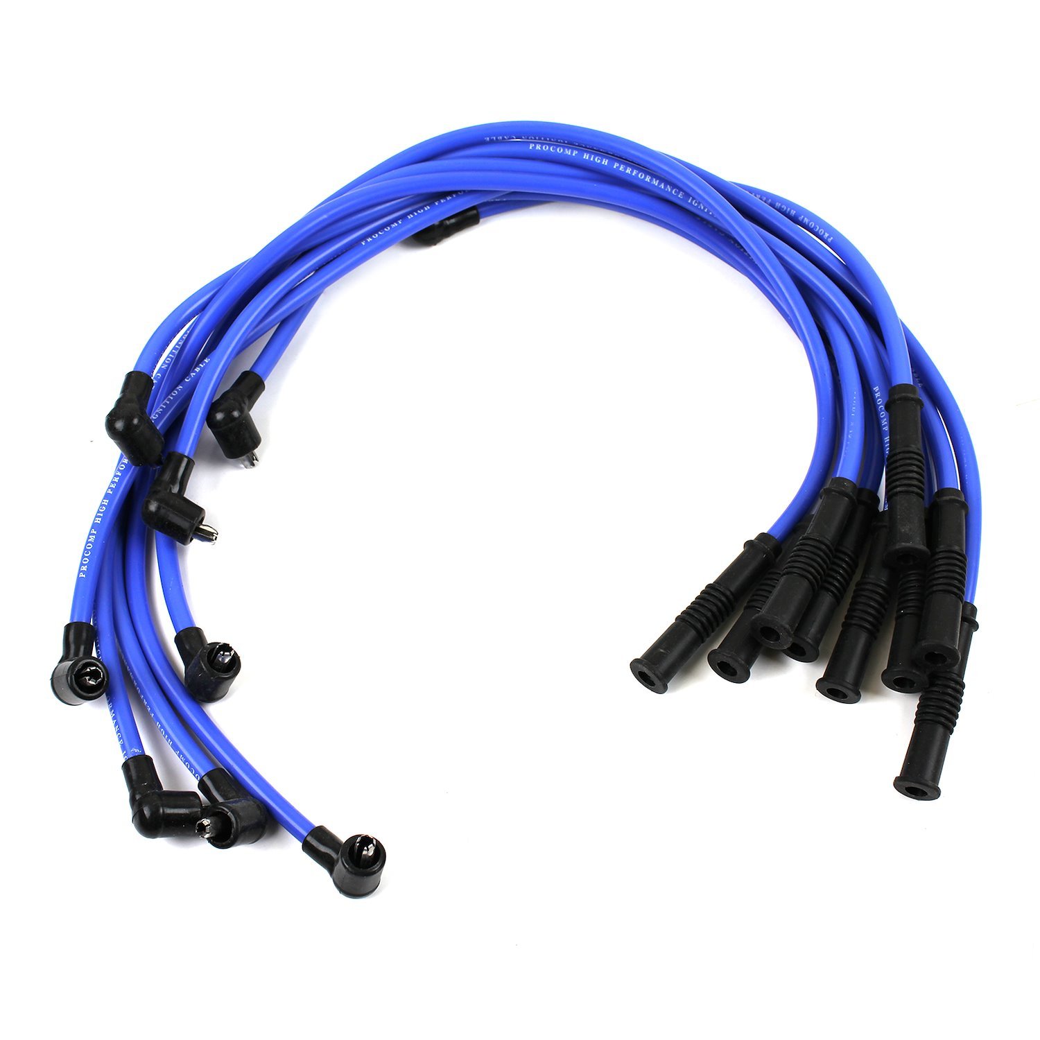 Universal Ignition Wires 90 Deg to Straight Female Ends [Fits Ford Applications] Blue