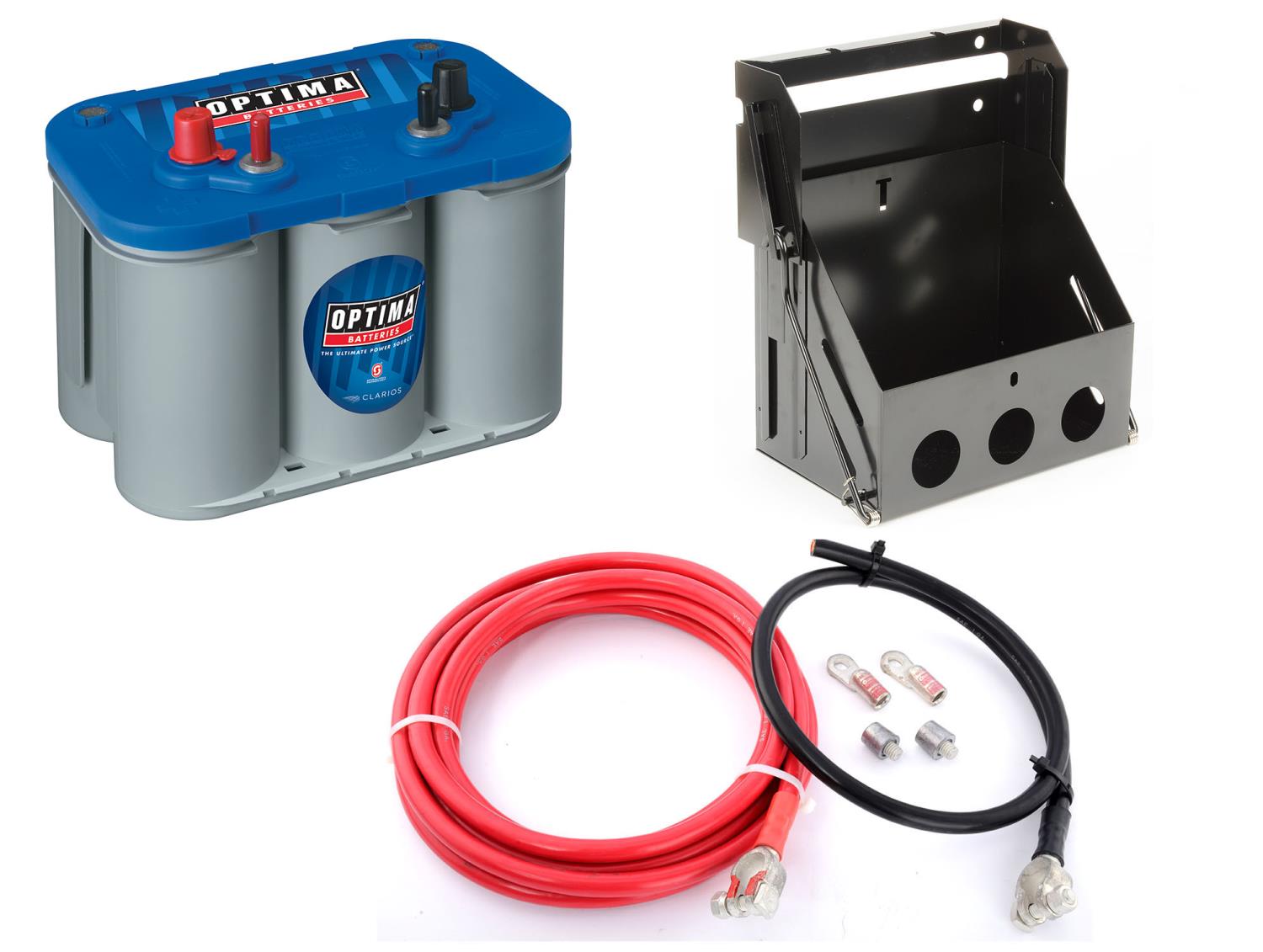 Optima Batteries 9016-103K1: Blue Top Marine 12V Battery and Box Kit - JEGS
