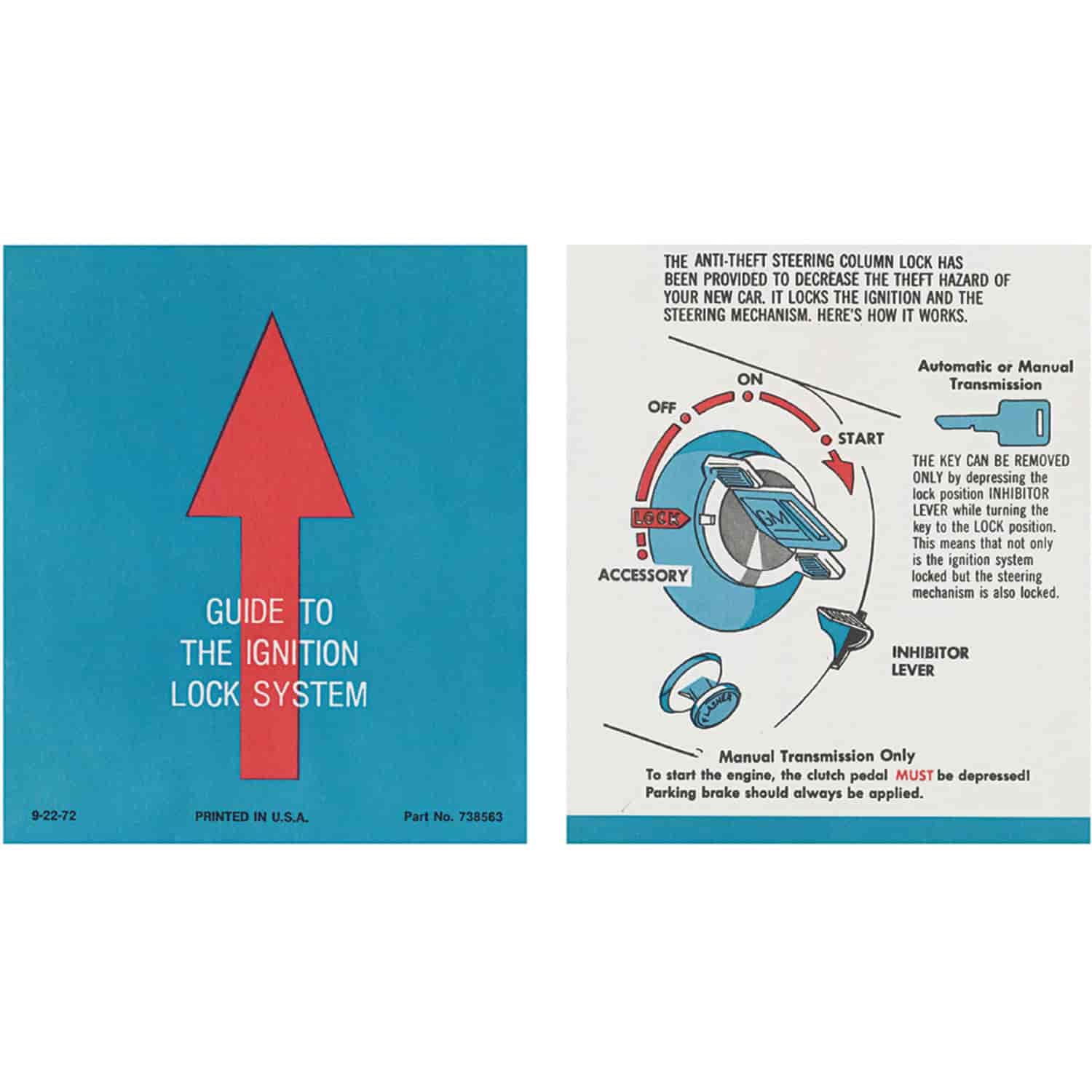 Sleeve 73-74 Riviera / 74 Bonn/Cat Ignition Lock Instruction