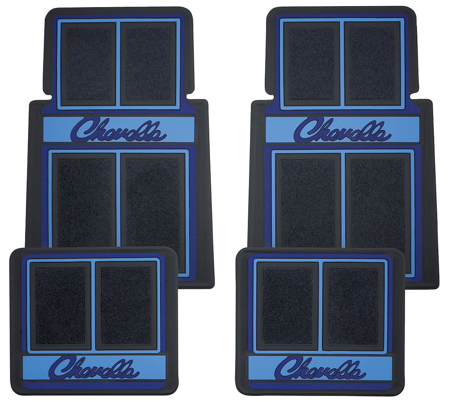 CFM0304MB Logo Floor Mat Set for 1964-1977 Chevy Chevelle - Blue