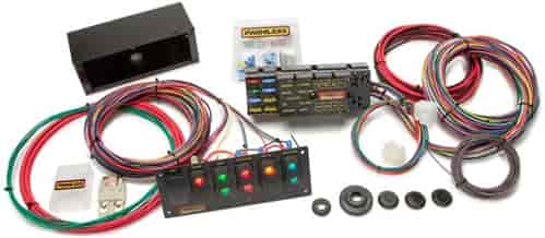 10-Circuit Race Wire Harness/Panel Kit With 6-Switch Contour