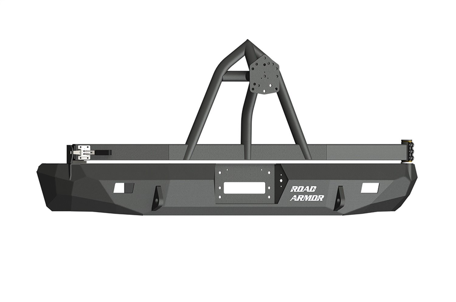 61208B Stealth Winch Rear Bumper, w/Tire Carrier, Steel, Satin Black, Fits Select Ford Excursion