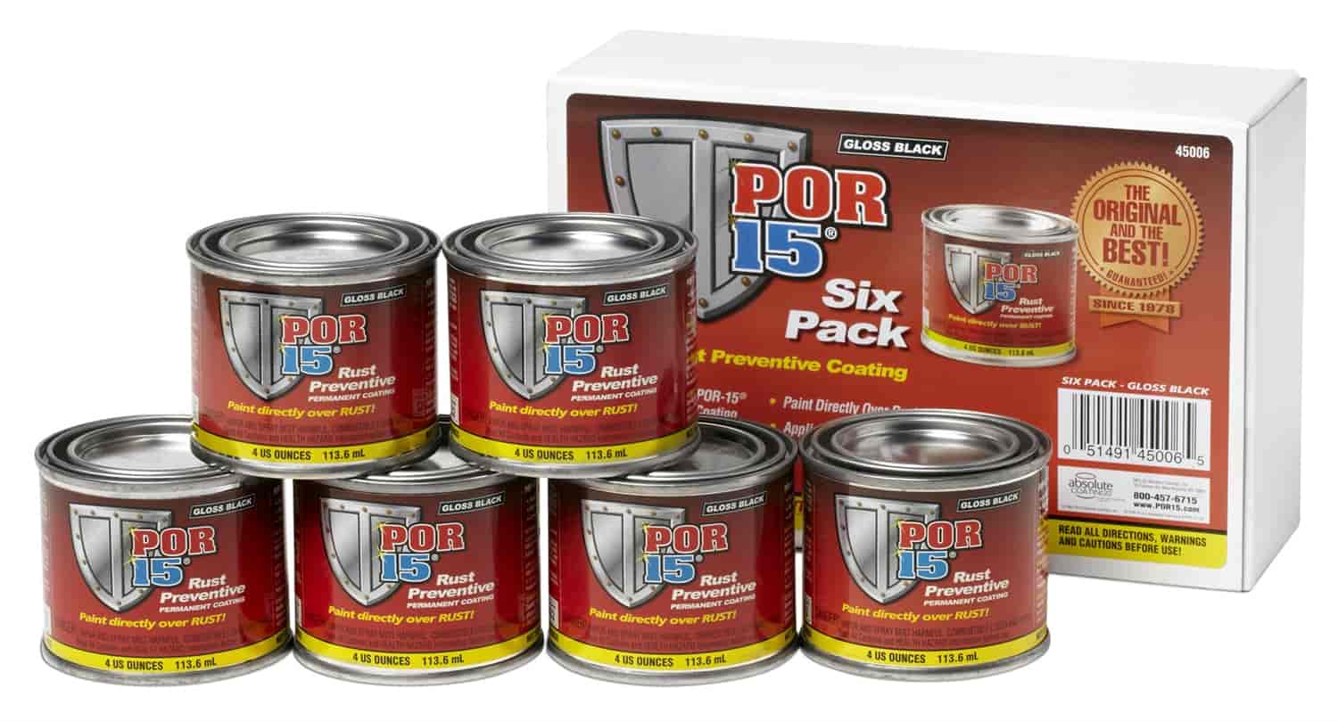 POR-15 Rust Preventive Six Pack, Gloss Black, 4 oz. 45006