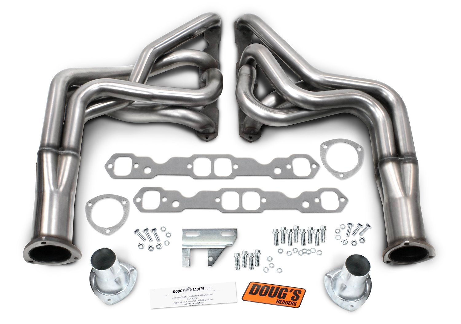 D323-SS Stainless Steel Long-Tube Headers, 1967-1974 Small Block Chevy 265-400, 1-7/8 in. Tube Diameter