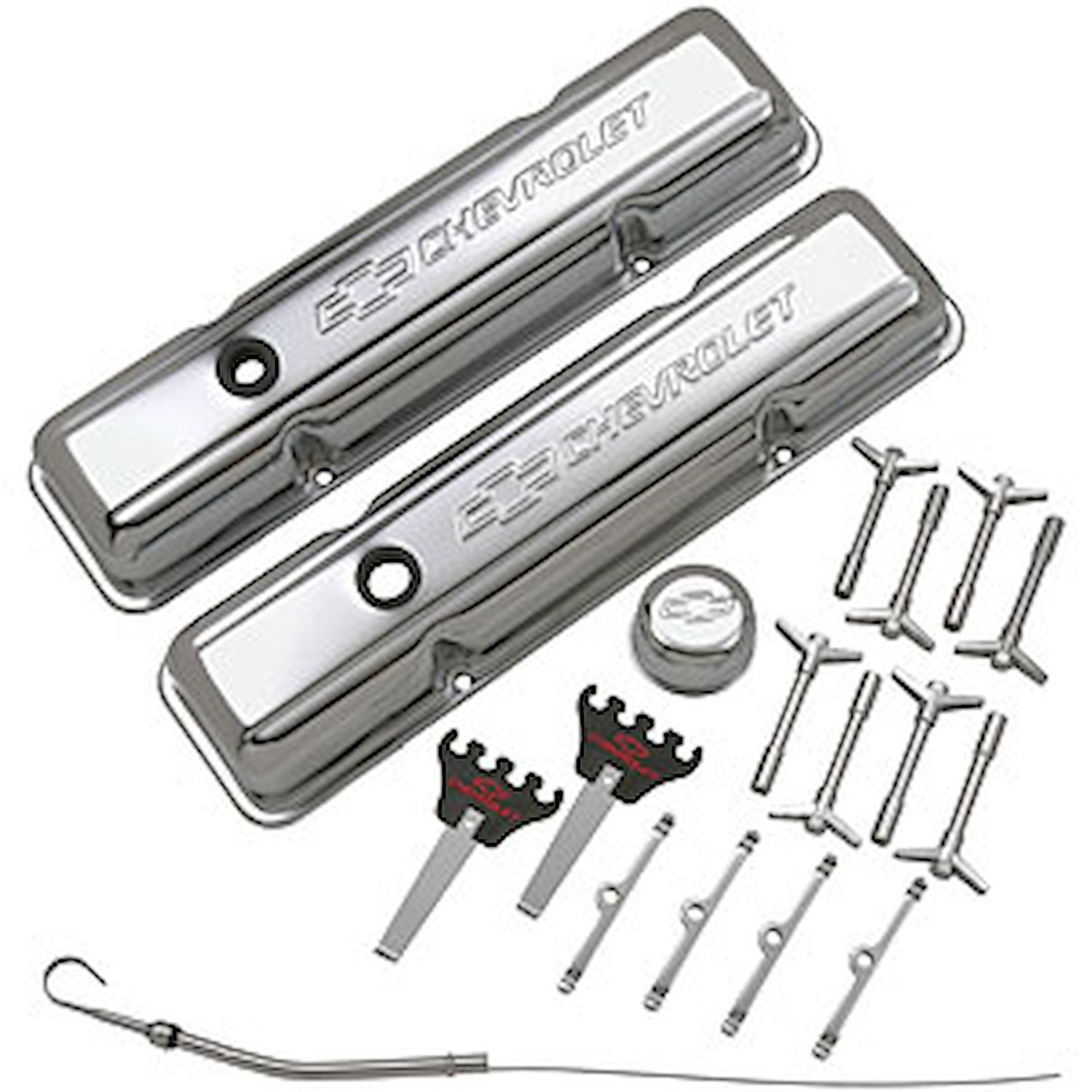 Small Block Chevy Chrome Dress-up Kit w/Bowtie 1958-1979 Small Block Chevy Includes: