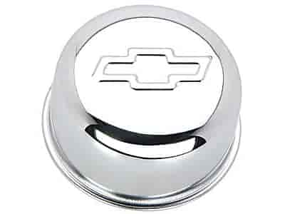 Chrome Chevy Bow Tie Valve Cover Air Breather Cap Push-In