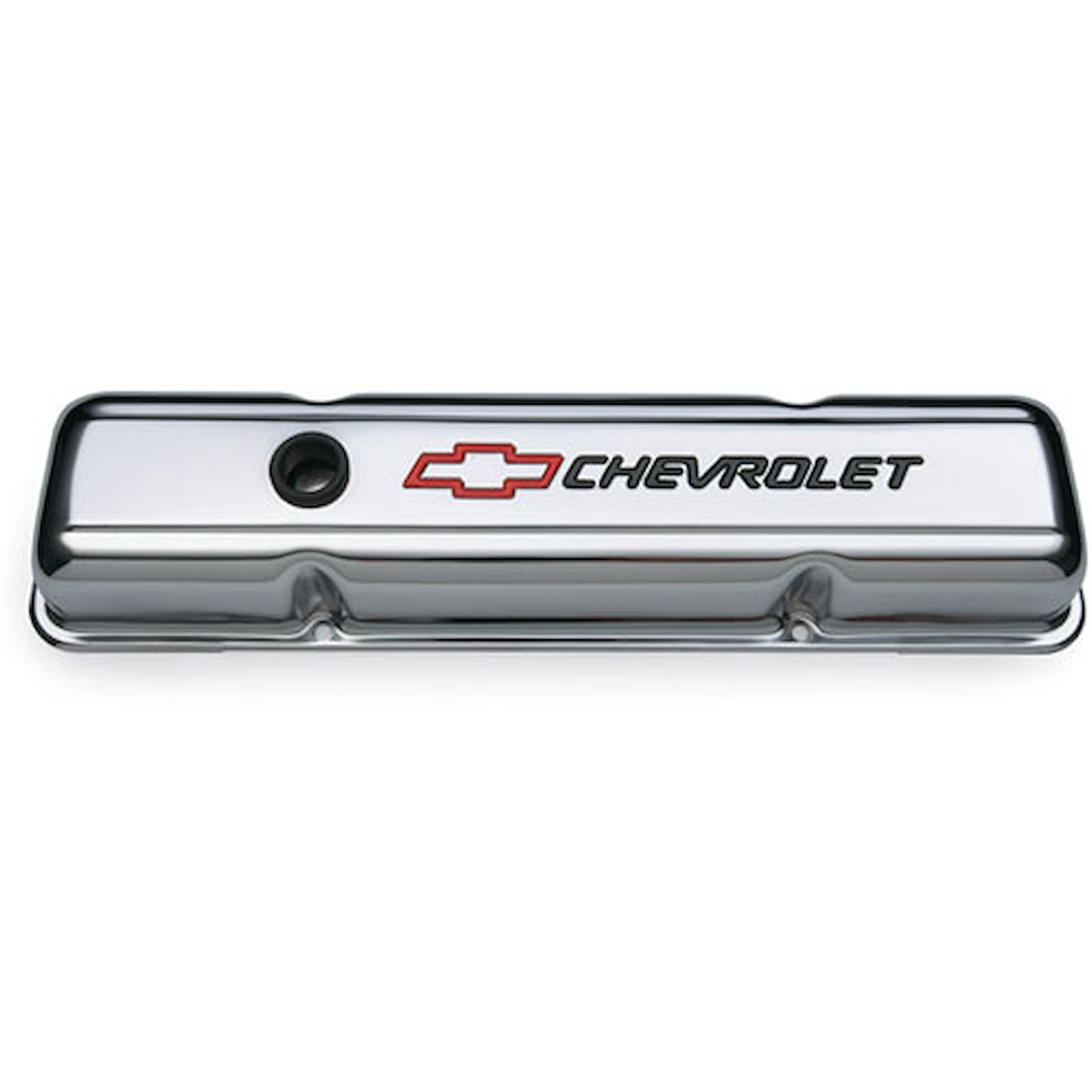 Chrome Short Valve Covers with Red Bowtie &