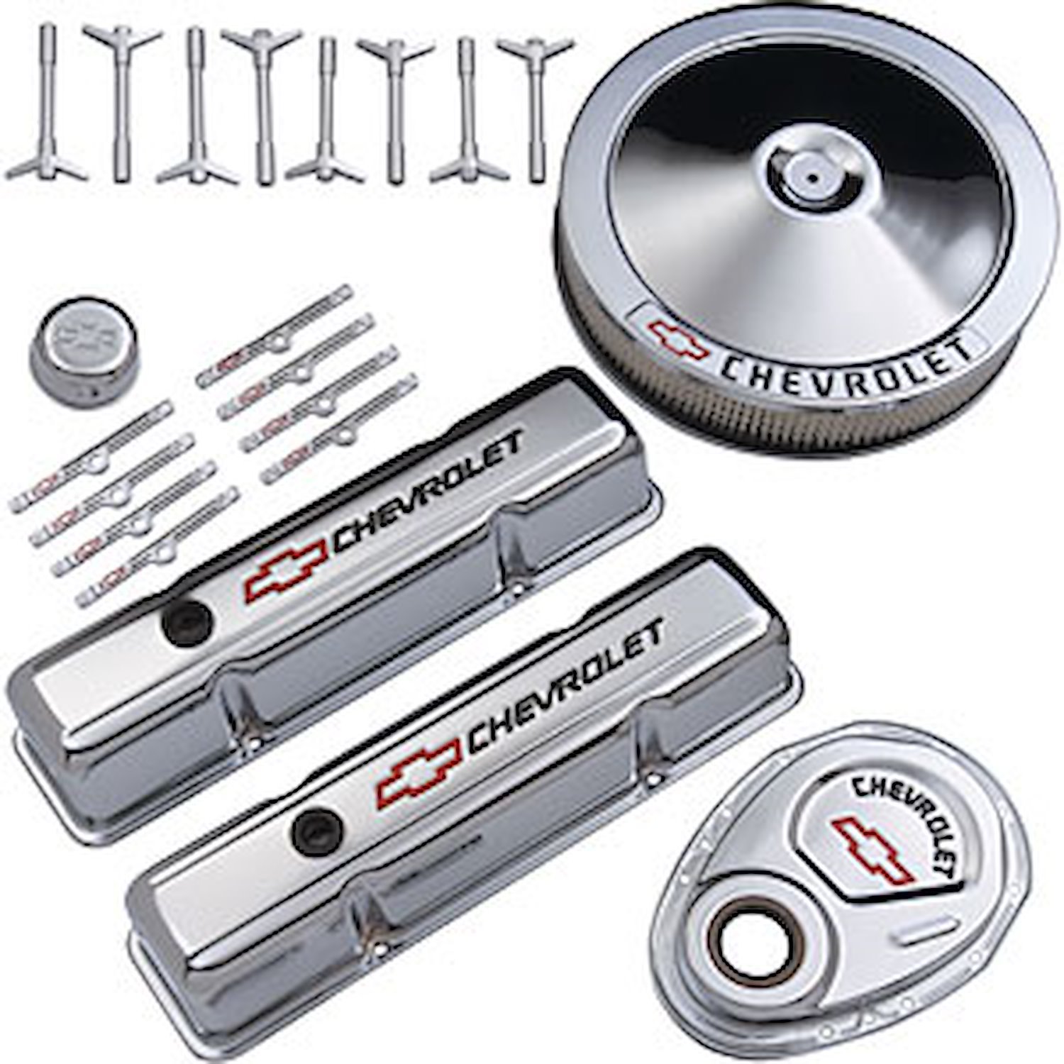 Proform Chrome Engine Dress-up Kit for 1958-1986 Small Block Chevy with  Chevrolet and Bowtie Emblems