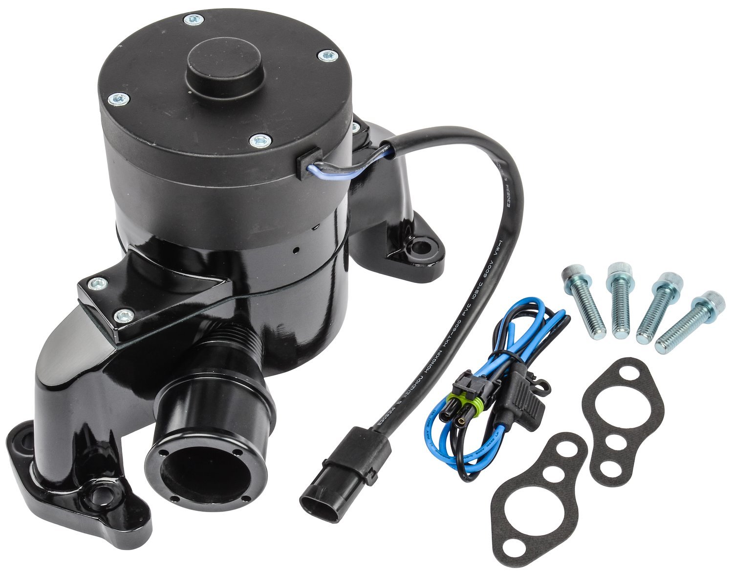 Electric Water Pump Small Block Chevy in Black Epoxy Powder Coated Finish