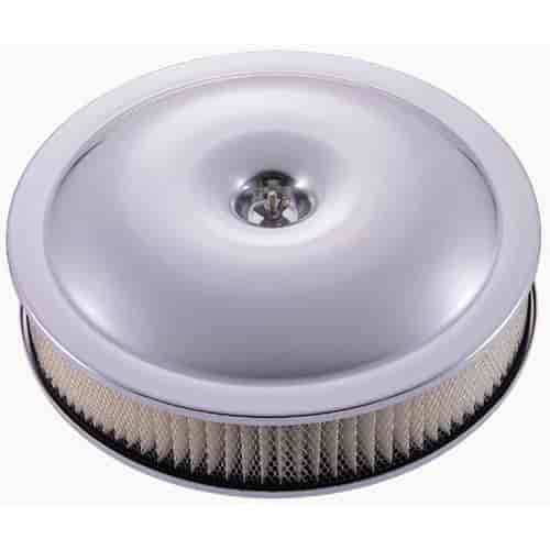 Super Light Aluminum Air Cleaner 14" x 3" with Recessed Base in Clear Anodized Finish