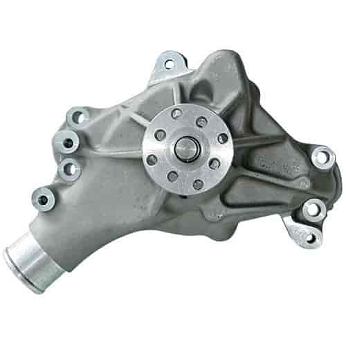 High-Flow Aluminum Long Water Pump for Small Block Chevy in As-Cast Satin Finish