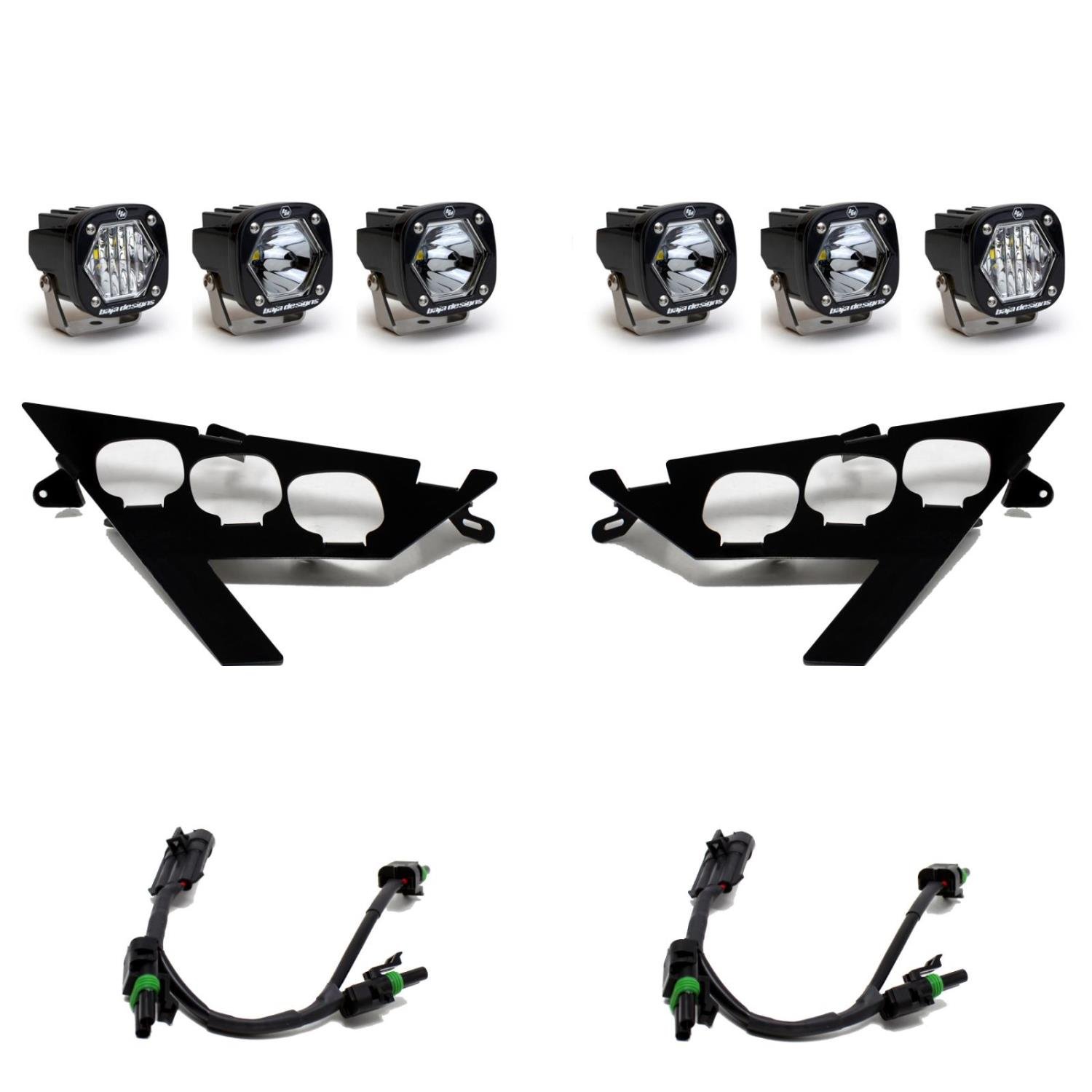 S1 Triple LED/Laser Headlight Kit for 2020-2021 Polaris RZR Pro XP; 2022-2022 Polaris RZR Pro R/Turbo R