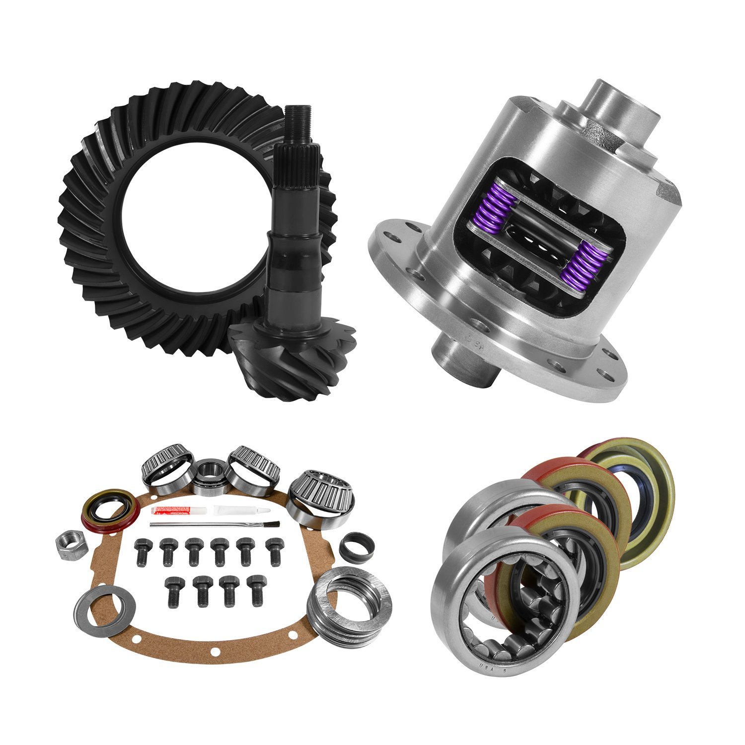 USA Standard 10700 7.5/7.625 GM 3.42 Rear Ring & Pinion Install Kit, 28Spl Posi, Axle Bearings