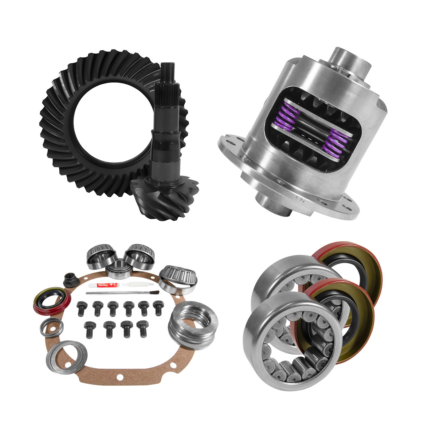 USA Standard 10772 8.8 in. Ford 3.73 Rear Ring & Pinion Install Kit, 31Spl Posi, 2.99 in. Axle Bearings