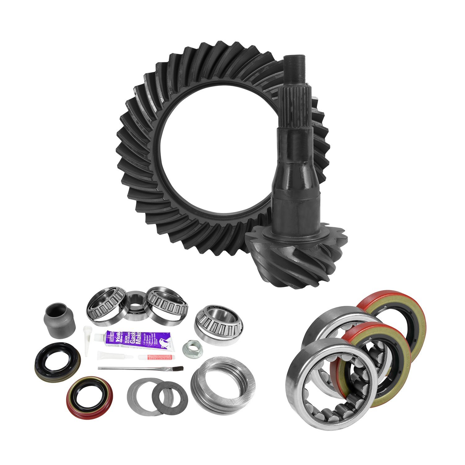 USA Standard 10800 9.75 in. Ford 3.73 Rear Ring & Pinion Install Kit, 2.53 in. Od Axle Bearings & Seal