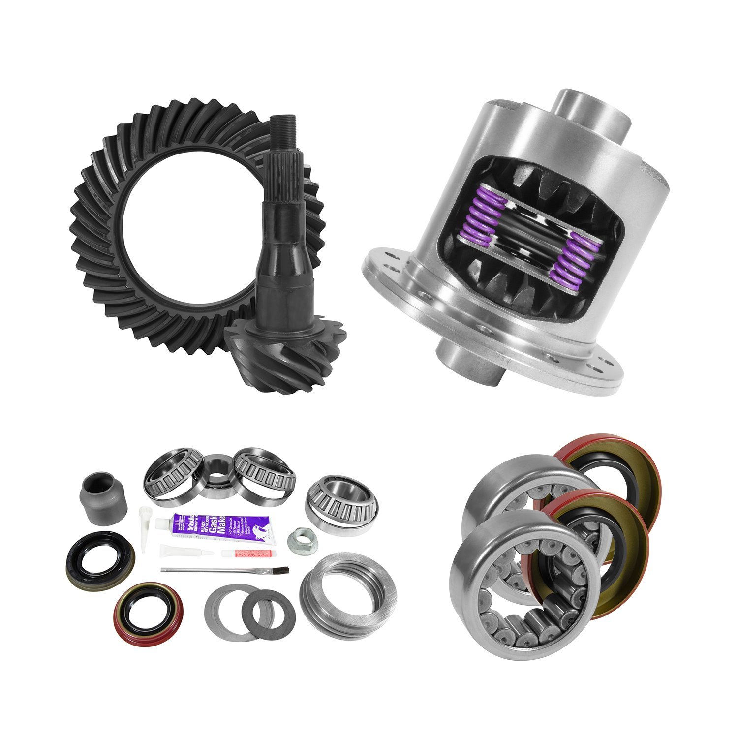 USA Standard 10809 9.75 in. Ford 3.73 Rear Ring & Pinion Install Kit, 34Spl Posi, 2.99 in. Axle Bearing